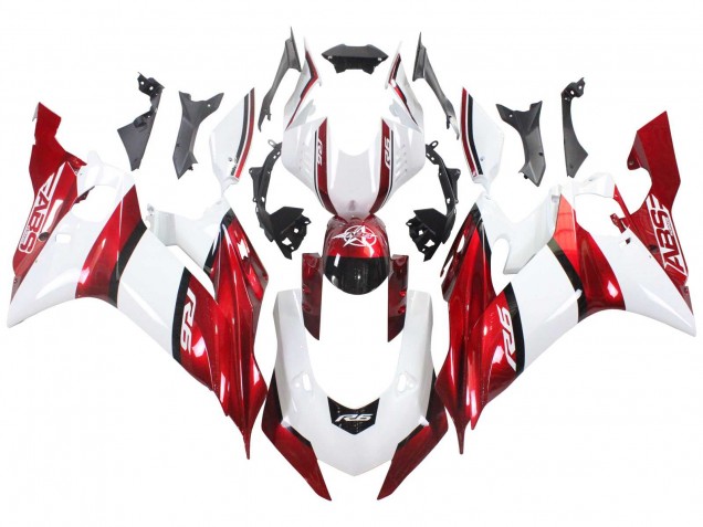 Carenados Moto Yamaha YZF 600 R6 2017-2023 - Blanco Rojo Negro Baratos