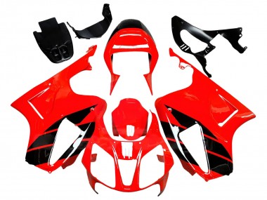 Carenados Moto Honda VTR1000 2000-2006 - Rojo Negro Brillante Raya Baratos