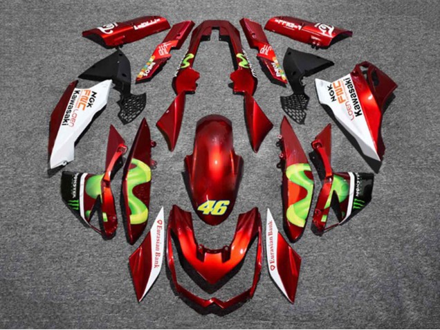 Carenados Moto Kawasaki Z1000 2010-2013 - Rojo Blanco Verde Monstruo 46 Baratos