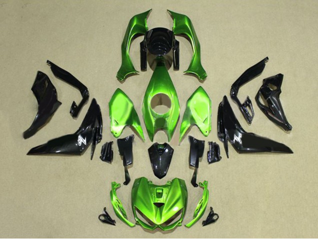 Carenados Moto Kawasaki Z1000 2014-2019 - Verde Negro Brillante Baratos