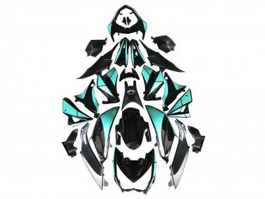 Carenados Moto Kawasaki Z1000 2014-2019 - Azul Claro Negro Brillante Plata Baratos