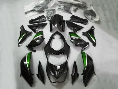 Carenados Moto Kawasaki Z800 2013-2018 - Negro Brillante Verde Plata Baratos