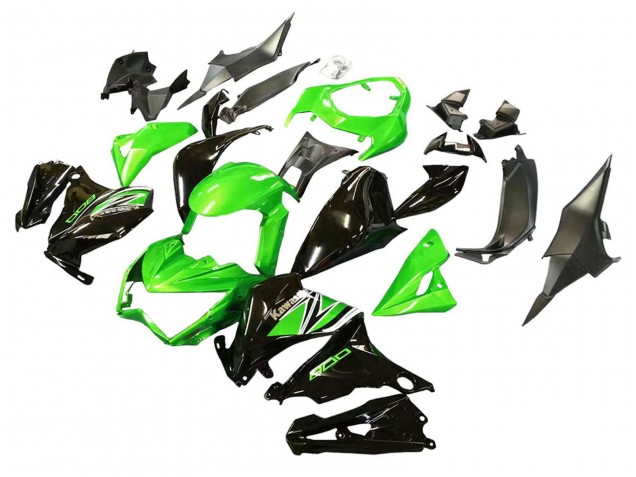 Carenados Moto Kawasaki Z800 2013-2018 - Verde Negro Brillante Baratos
