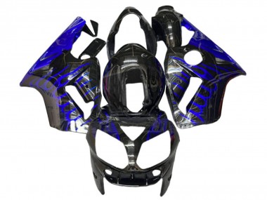 Carenados Moto Kawasaki ZX12R 2000-2001 - Negro Brillante Azul Llama Baratos