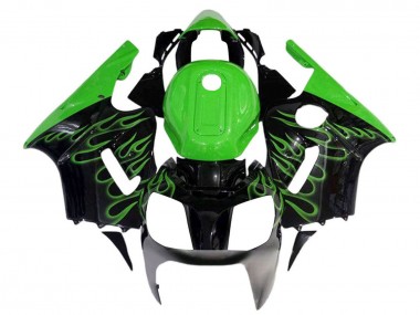 Carenados Moto Kawasaki ZX12R 2002-2006 - Negro Brillante Verde Llama Baratos