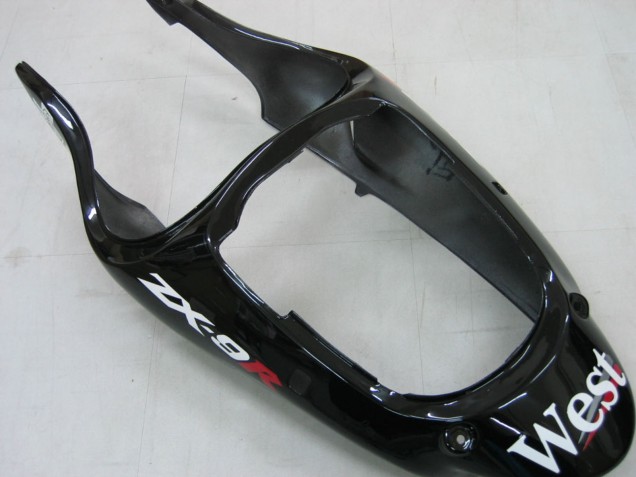 Carenados Moto Kawasaki ZX9R 2000-2001 - Negro Brillante Blanco West Baratos