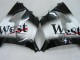 Carenados Moto Kawasaki ZX9R 2000-2001 - Negro Brillante Blanco West Baratos