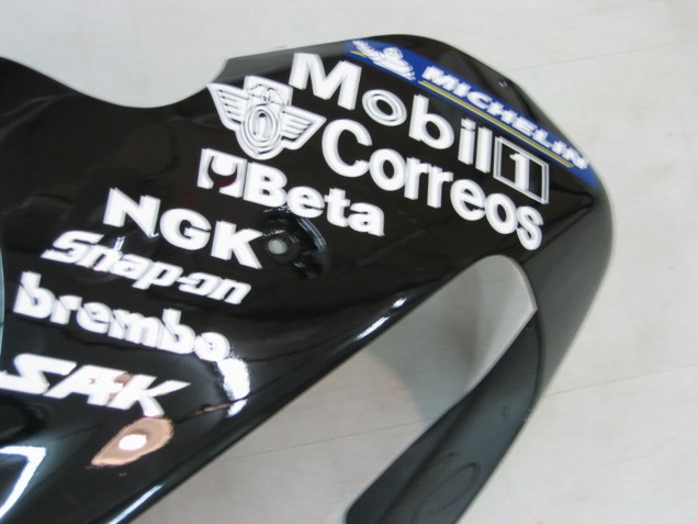 Carenados Moto Kawasaki ZX9R 2000-2001 - Negro Brillante Blanco West Baratos