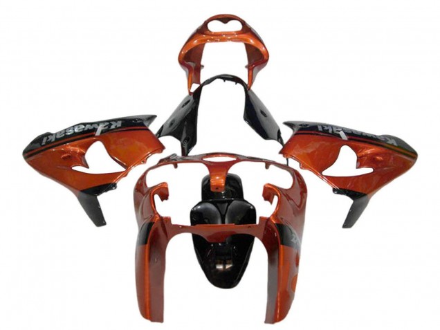 Carenado Moto Kawasaki ZX9R 2000-2001 - Naranja Negro Baratos