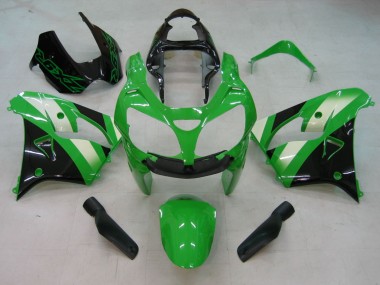 Carenados Moto Kawasaki ZX9R 2000-2001 - Verde Plata Negro Baratos