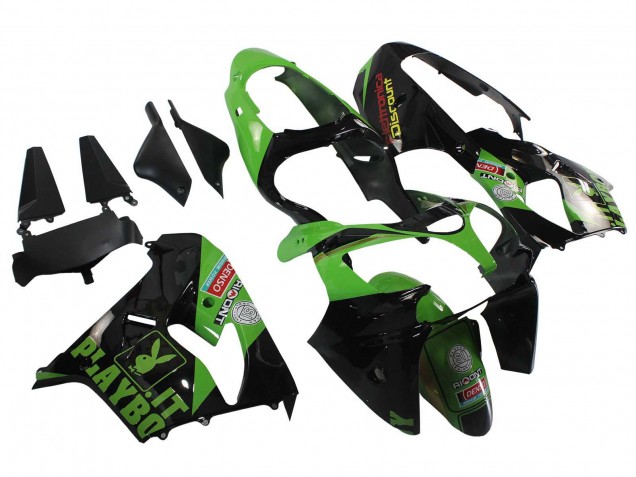 Carenados Moto Kawasaki ZX9R 2000-2001 - Verde Negro Playboy DENSO Baratos
