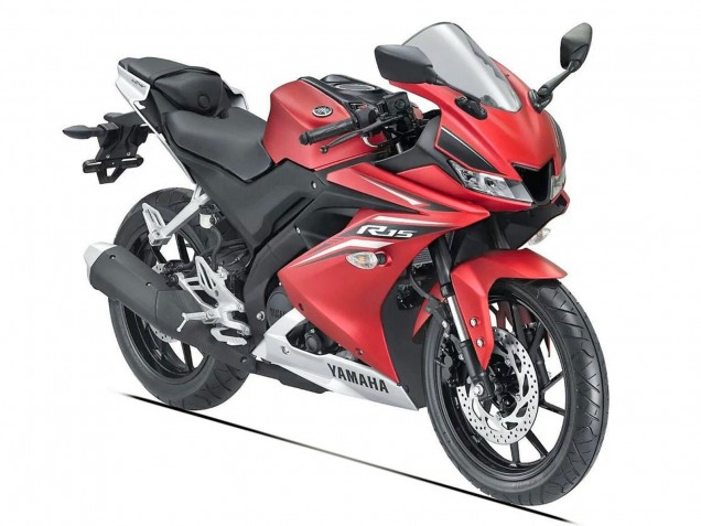 Carenados Moto Yamaha YZF R15 2018-2024 - Rojo Mate Negro Baratos