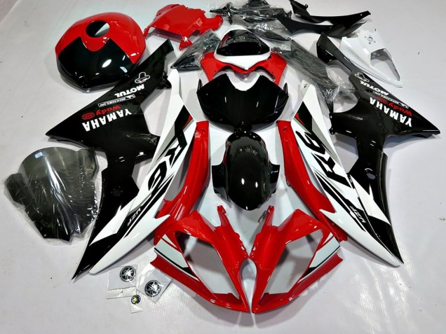 Carenados Moto Yamaha YZF 600 R6 2008-2016 - Blanco Rojo Negro Brillante Motul Michelin Baratos