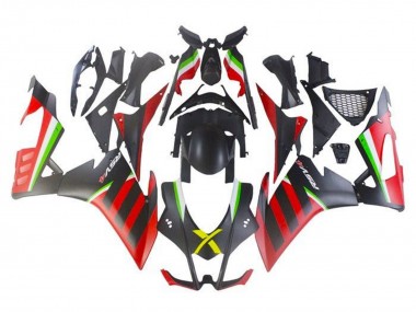 Carenados Moto Aprilia RSV4 1000 2009-2015 - Negro Mate Rojo Verde Raya Baratos