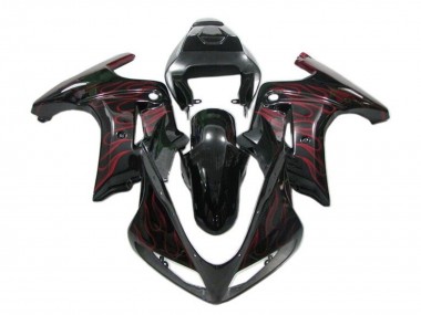 Carenados Moto Suzuki SV650 2003-2013 - Negro Brillante Rojo Llama Baratos