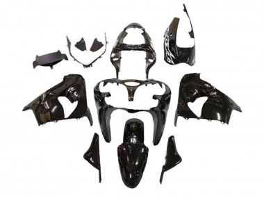 Carenados Moto Kawasaki ZX9R 2000-2001 - Negro Brillante Blanco Calcomanía Baratos