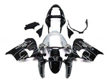 Carenados Moto Kawasaki ZX9R 2002-2003 - Negro Brillante Blanco Corona Extra Baratos
