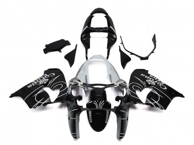 Carenados Moto Kawasaki ZX9R 2002-2003 - Negro Brillante Blanco Corona Extra Baratos