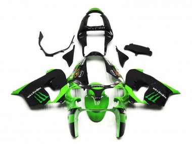 Carenados Moto Kawasaki ZX9R 2002-2003 - Verde Negro Monstruo Baratos