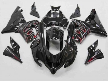 Carenados Moto Kawasaki ZX10R 2004-2005 - Negro Rojo Blanco Llama Baratos