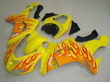 Carenados Moto Kawasaki ZX10R 2006-2007 - Amarillo Naranja Llama Baratos