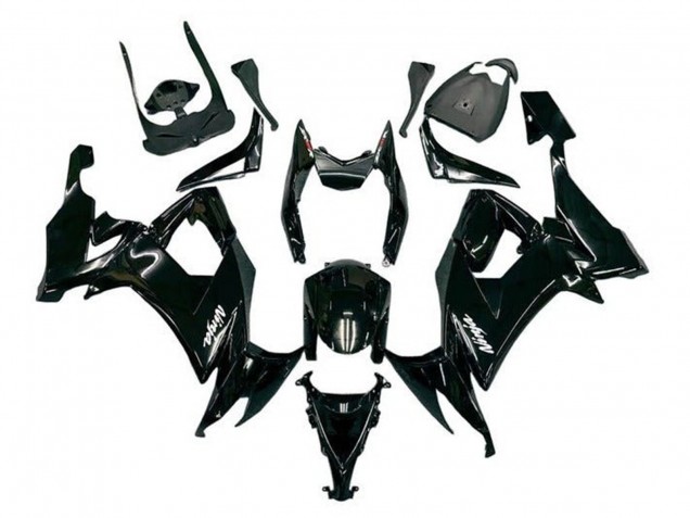 Carenados Moto Kawasaki ZX10R 2008-2010 - Negro Brillante Blanco Calcomanía Baratos