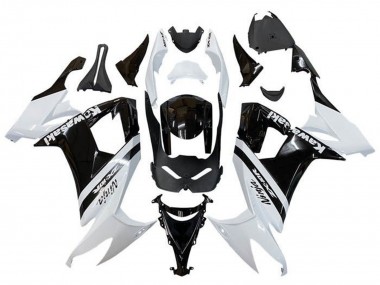 Carenados Moto Kawasaki ZX10R 2008-2010 - Blanco Negro Brillante Raya Baratos