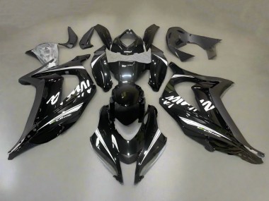 Carenados Moto Kawasaki ZX10R 2016-2020 - Negro Brillante Blanco Raya Baratos