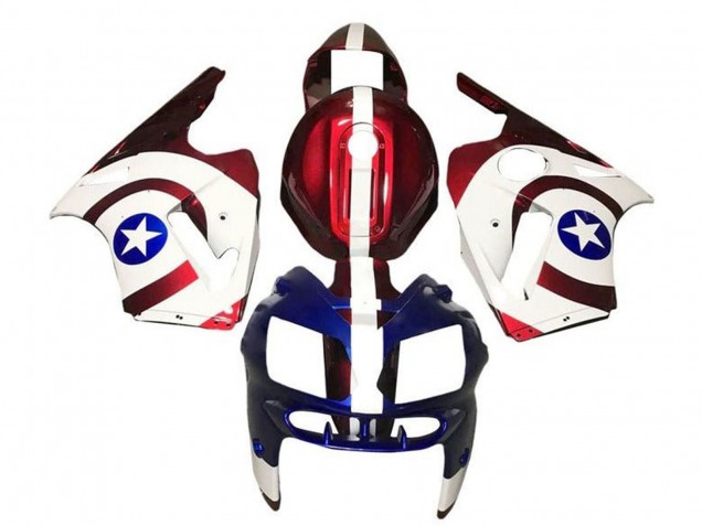 Carenados Moto Kawasaki ZX12R 2000-2001 - Rojo Caramelo Blanco Azul Captain America Baratos