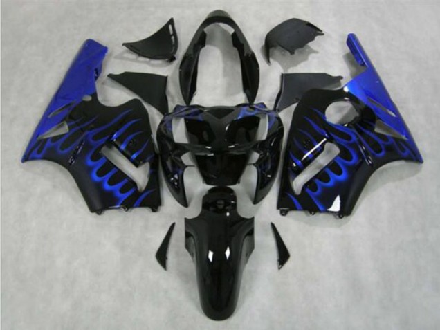 Carenado Moto Kawasaki ZX12R 2002-2006 - Negro Brillante Azul Llama Baratos