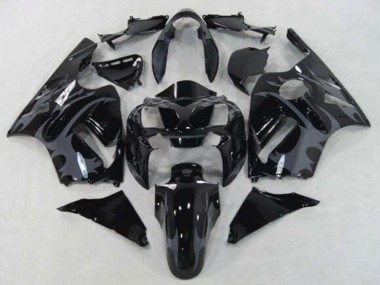 Carenados Moto Kawasaki ZX12R 2002-2006 - Negro Brillante Gris Tribal Baratos