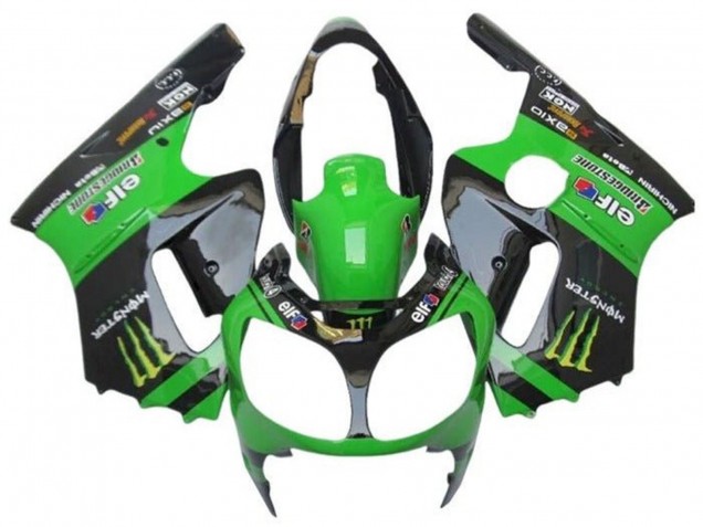 Carenados Moto Kawasaki ZX12R 2002-2006 - Verde Negro Brillante Elf Touch4 Monstruo Baratos