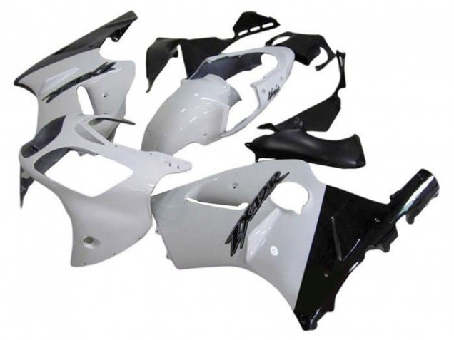 Carenados Moto Kawasaki ZX12R 2002-2006 - Blanco Negro Brillante Baratos