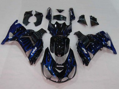 Carenados Moto Kawasaki ZX14R ZZR1400 2006-2011 - Negro Brillante Azul Llama Baratos