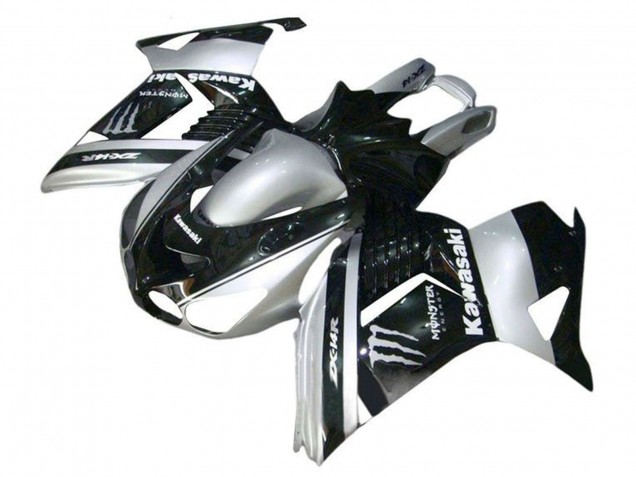 Carenados Moto Kawasaki ZX14R ZZR1400 2006-2011 - Plata Negro Monstruo Baratos