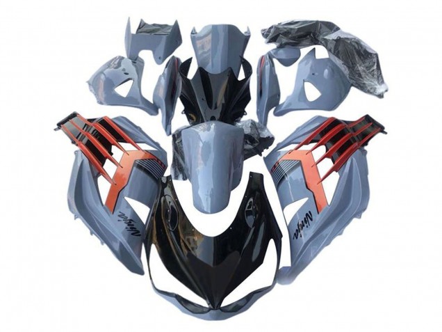 Carenados Moto Kawasaki ZX14R ZZR1400 2012-2024 - Azul Claro Naranja Negro Baratos