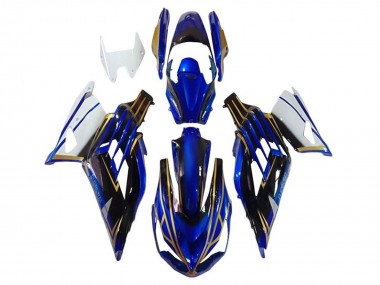 Carenados Moto Kawasaki ZX14R ZZR1400 2012-2024 - Blanco Oro Azul Negro Raya Baratos