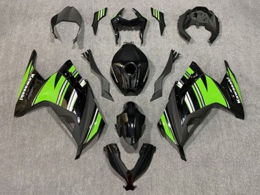 Carenados Moto Kawasaki EX300 2013-2024 - Negro Brillante Verde Blanco Raya Baratos