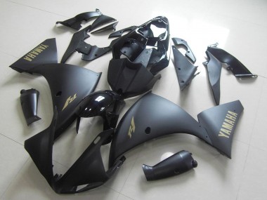 Carenado Moto Yamaha YZF R1 2012-2014 - Negro Brillante Negro Mate Oro Calcomanías Baratos