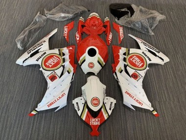 Carenados Moto Kawasaki EX300 2013-2024 - Blanco Rojo Lucky Strike Baratos