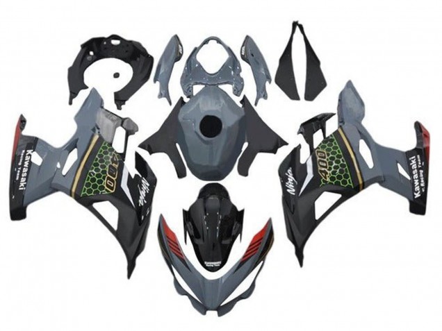 Carenados Moto Kawasaki Ninja 400 2018-2024 - Gris Negro Rojo Honeycomb Baratos