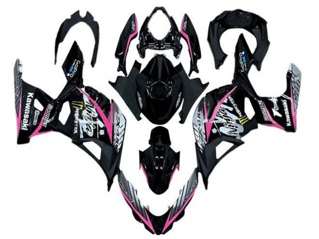 Carenados Moto Kawasaki Ninja 400 2018-2024 - Negro Brillante Rosa Blanco Baratos