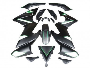 Carenados Moto Kawasaki Ninja 650 EX650 2009-2011 - Negro Mate Verde Raya Baratos