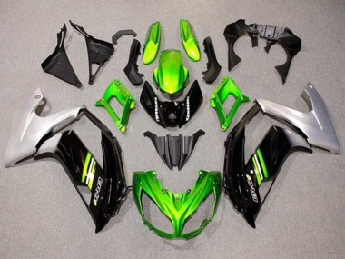 Carenados Moto Kawasaki Ninja ER6F 2012-2014 - Verde Negro Plata Baratos