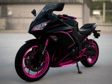 Carenados Moto Kawasaki Ninja 650 EX650 2017-2019 - Negro Brillante Rosa Raya Baratos