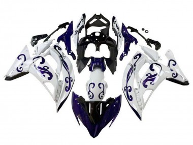 Carenados Moto Kawasaki Ninja 650 EX650 2017-2019 - Blanco Azul Oscuro Negro Baratos