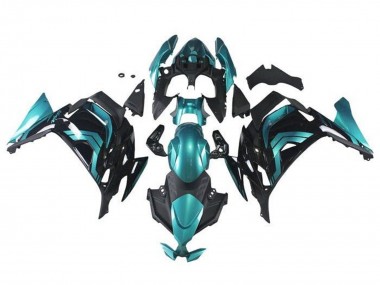 Carenados Moto Kawasaki Ninja 650 EX650 2020-2024 - Azul Verdoso Negro Baratos