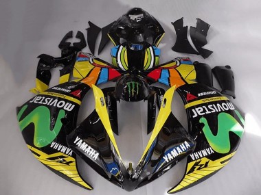 Carenados Moto Yamaha YZF R1 2012-2014 - Negro Brillante Amarillo Verde Blanco Azul MoviStar Monstruo Baratos