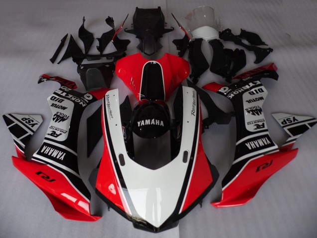 Carenados Moto Yamaha YZF R1 2015-2019 - Blanco Rojo Negro Motul YSP Baratos