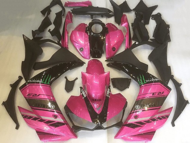 Carenados Moto Yamaha YZF R3 2015-2018 - Rosa Negro Verde Monstruo Baratos
